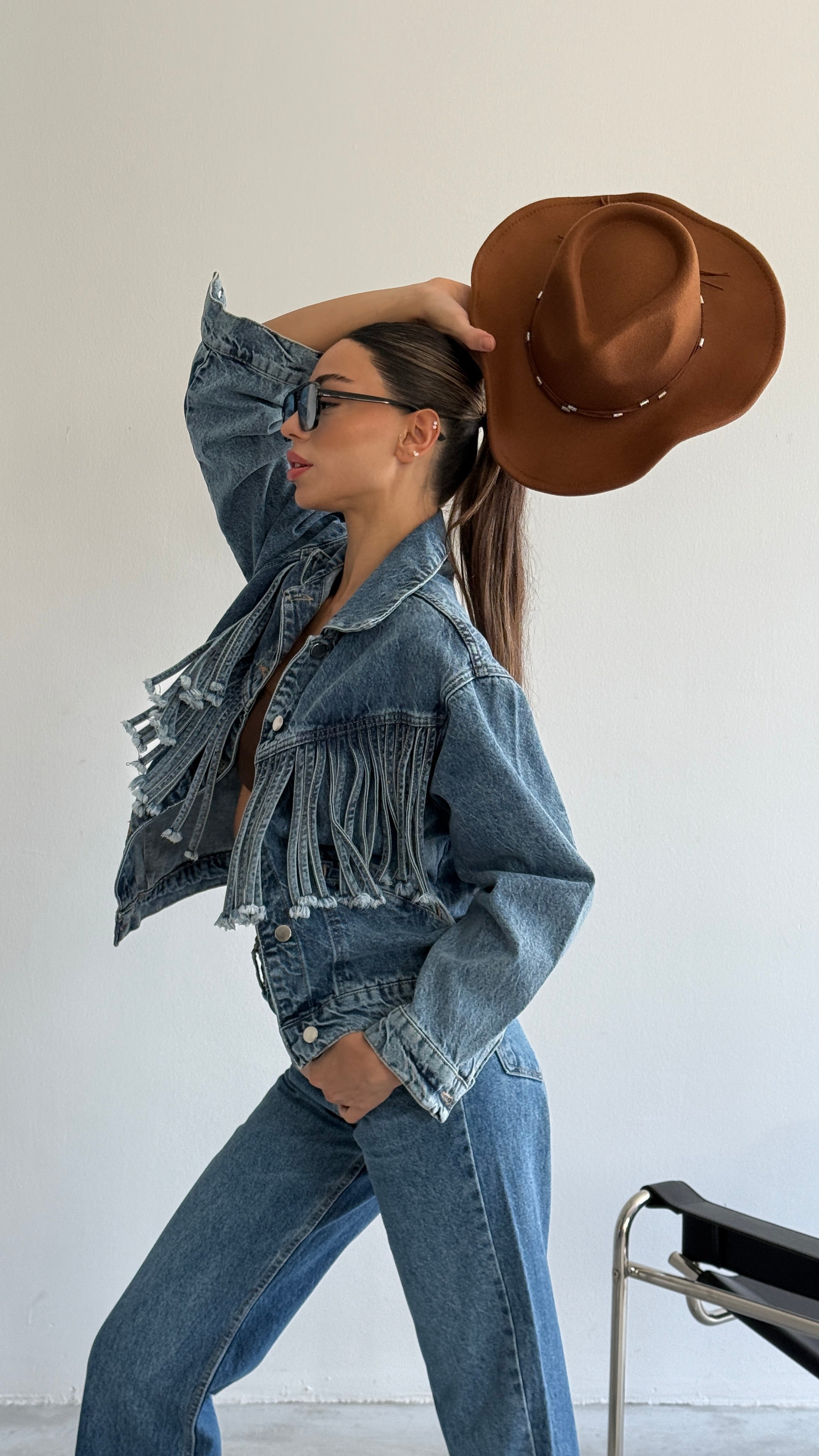 Denim švarkas su kutais