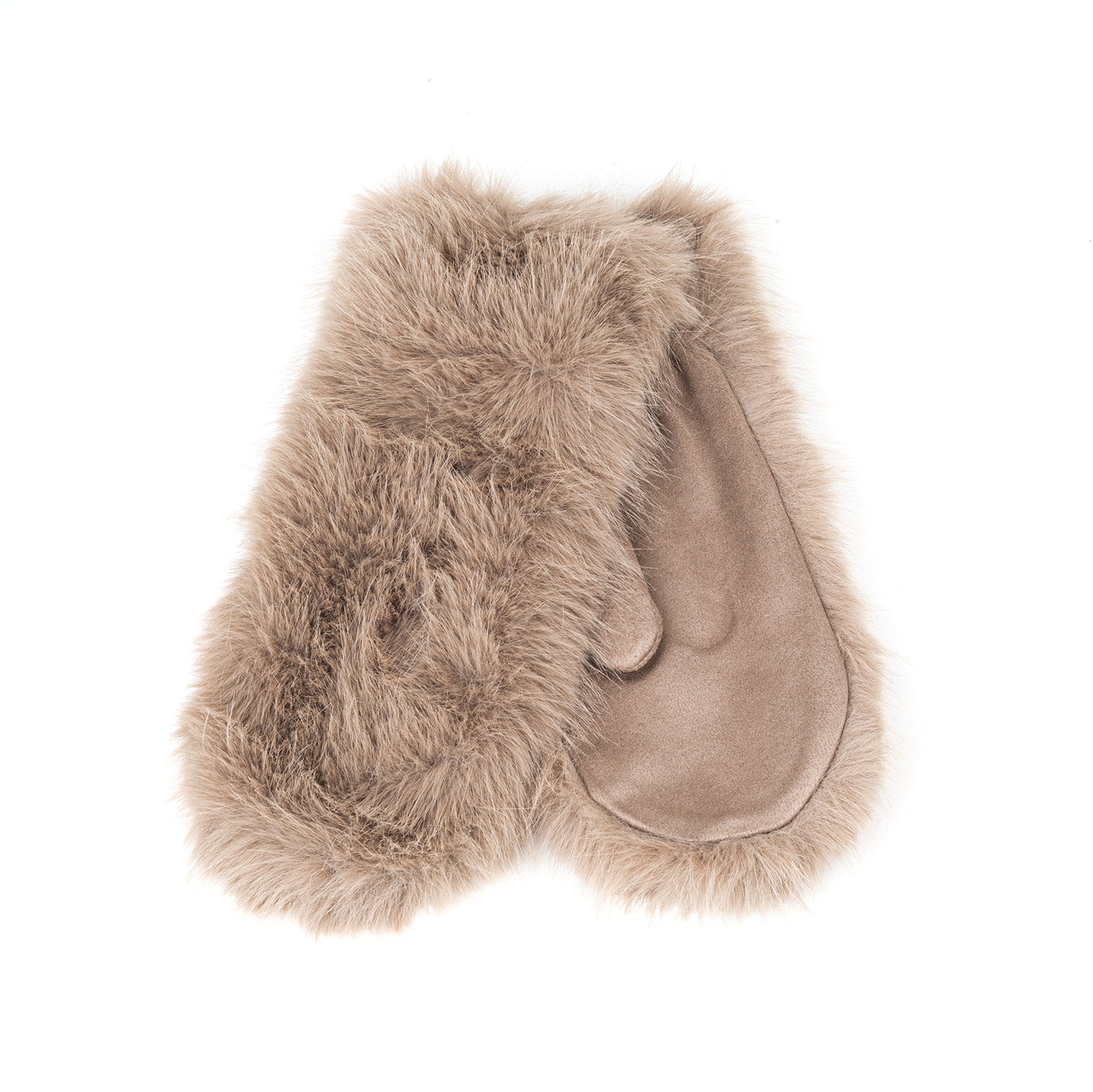 Mittens with faux fur